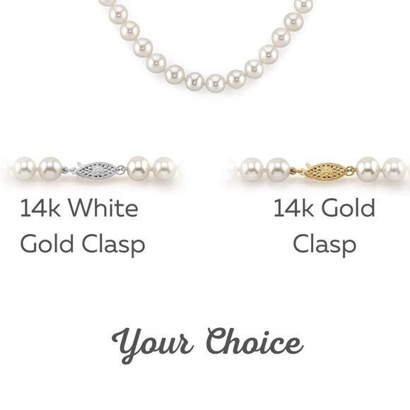 New Genuine White Freshwater Cultured Pearl Necklace Solid 14k Clasp - Picture 4 of 12